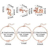 PANTIDE 12 Pcs Constellation Zodiac Layer Horoscope Necklaces Bracelet Earrings Jewelry for Women Initial 14K Gold Rose Gold Silver Plated 12 Constellation Charm Adjustable Accessories Gift with Cards