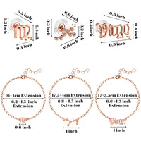PANTIDE 12 Pcs Constellation Zodiac Layer Horoscope Necklaces Bracelet Earrings Jewelry for Women Initial 14K Gold Rose Gold Silver Plated 12 Constellation Charm Adjustable Accessories Gift with Cards
