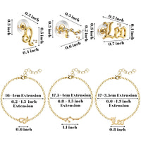 PANTIDE 12 Pcs Constellation Zodiac Layer Horoscope Necklaces Bracelet Earrings Jewelry for Women Initial 14K Gold Rose Gold Silver Plated 12 Constellation Charm Adjustable Accessories Gift with Cards