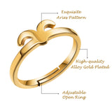 PANTIDE 3Pcs Constellation Zodiac Sign Open Rings for Women Girls, Retro Gold Plated 12 Constellation Finger Rings, Exquisite Letter Horoscope Old English Zodiac Sign Rings Jewelry for Birthday Gift
