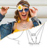 PANTIDE 3Pcs Constellation Zodiac Layer Necklace for Women Retro Gold Plated 12 Constellation Pendant Necklace Exquisite Letter Horoscope Old English Zodiac Sign Necklace Jewelry Birthday Gift(Silver)