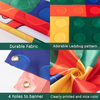 PANTIDE Building Blocks Toss Game Banner with 4 Bean Bags, Fun Indoor Outdoor Party Game Activities for Kids and Adults, Building Blocks Themed Throwing Games Birthday Party Decoration Supplies Set