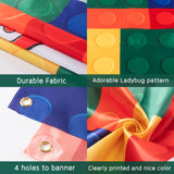 PANTIDE Building Blocks Toss Game Banner with 4 Bean Bags, Fun Indoor Outdoor Party Game Activities for Kids and Adults, Building Blocks Themed Throwing Games Birthday Party Decoration Supplies Set