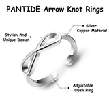 PANTIDE 14Pcs Adjustable Open Rings Set for Women Arrow Knot Wave Rings Knuckle Stackable Thumb Open Rings for Teen Girls Simple Finger Rings Hypoallergenic VSCO Jewelry Gifts with Velvet Storage Bag