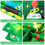PANTIDE Level 21 Video Game Happy Birthday Backdrop Banner- Level Up Birthday Party Decorations Supplies, Game Controller Balloon Banner Background, Game On Party Large Poster Accessory (6.5 x 3.8ft)