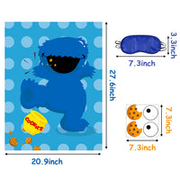 PANTIDE Sesame Party Games for Kids | Pin The Eye and Cookies on The Cookie Monster | Make-a-Face Sticker Game | Sesame Theme Party Decoration Supplies Party Favors | Perfect Party Activities