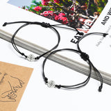 PANTIDE 2Pcs Pinky Promise Bracelets Adjustable Distance Matching Bracelets for Best Friends Couple Family Sisters Friendship Bracelets Birthday Gift for Girlfriend Boyfriend Teen Girls Women Men