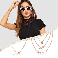 PANTIDE 3Pcs Constellation Zodiac Layer Necklaces for Women Girls, Retro Gold Plated 12 Constellation Pendant Necklace Exquisite Letter Horoscope Old English Zodiac Sign Necklace Jewelry Birthday Gift