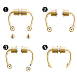 PANTIDE 5Pcs Magnetic Septum Fake Nose Rings Horseshoe Non Piercing Nose Hoop Studs Rings Reusable Stainless Steel Colorful Alloy False Nose Ring Hoop Faux Piercing Nose Ear Lip Jewelry for Women Men