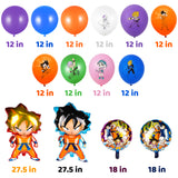 PANTIDE 56Pcs Dragon Ball Balloons Party Supplies Kit – DBZ Super Saiyan Goku Gohan Foil Balloons, 12 Inch Dragon Ball Printed Solid Color Latex Balloons, Dragon Ball Themed Birthday Party Decorations