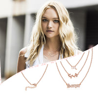 PANTIDE 3Pcs Constellation Zodiac Layer Necklaces for Women Girls, Retro Gold Plated 12 Constellation Pendant Necklace Exquisite Letter Horoscope Old English Zodiac Sign Necklace Jewelry Birthday Gift