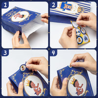 PANTIDE 24 Packs Royal Prince Goodies Candy Treat Bags with Stickers African American Baby Boy Birthday Blue and Gold Party Decoration Favors Supplies Bags Little Prince Gift Bags for Boy Baby Shower