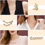 PANTIDE 3Pcs Constellation Zodiac Layer Necklaces for Women Girls, Retro Gold Plated 12 Constellation Pendant Necklace Exquisite Letter Horoscope Old English Zodiac Sign Necklace Jewelry Birthday Gift