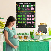 PANTIDE St. Patrick's Day Gender Reveal Party Games for Guests Cast Your Vote He or She Gender Reveal Poster with Team Boy or Team Girl Voting Stickers Game for Lad or Lass Baby Shower Party Supplies