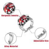 PANTIDE 15Pcs Vintage Punk Rings Set, Stainless Steel Gothic Alloy Biker Adjustable Rings, Skeleton Skull Evil Eye Chinese Dragon Claw Octopus Dragon Rings, Fashion Retro Black Silver Antique Jewelry