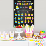 PANTIDE Easter Baby Chick Gender Reveal Party Games for Guests Cast Your Vote He or She Gender Reveal Poster with Team Boy or Team Girl Chick Voting Stickers for Spring Baby Shower Party Supplies