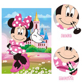 PANTIDE Pin The Nose and Mouth on Minnie Party Game, Make-a-Face Sticker Games with Large Poster and Blindfolds, Fun Outdoor Indoor Activity for Kids Minnie Themed Birthday Party Decoration Supplies