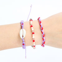 PANTIDE 12Pcs VSCO Bracelets VSCO Starter Stuff for Teen Girls, Friendship Bracelets Set- Shell Bracelet Braided String Stretchy Beads Boho Bracelets, Stackable Bracelets Anklet Bracelets for Girls