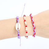 PANTIDE 12Pcs VSCO Bracelets VSCO Starter Stuff for Teen Girls, Friendship Bracelets Set- Shell Bracelet Braided String Stretchy Beads Boho Bracelets, Stackable Bracelets Anklet Bracelets for Girls