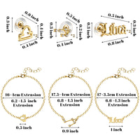 PANTIDE 12 Pcs Constellation Zodiac Layer Horoscope Necklaces Bracelet Earrings Jewelry for Women Initial 14K Gold Rose Gold Silver Plated 12 Constellation Charm Adjustable Accessories Gift with Cards