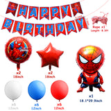 PANTIDE Spider Superhero Birthday Party Decorations Set Superhero Themed Party Supplies Favors Includes Spider Hero Happy Birthday Banner Stickers Foil Latex Balloons Masks Cupcake Toppers(87Pcs)