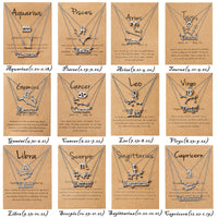 PANTIDE 48Pcs Twelve Constellation Charm DIY Jewelry Making Kit for Women Girls Zodiac Layer Sign Old English Letter Horoscope Pendant with Necklace Display Cards Alloy Chain Lobster Clasps Jump Rings