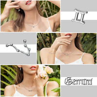 PANTIDE 3Pcs Constellation Zodiac Layer Necklace for Women Retro Gold Plated 12 Constellation Pendant Necklace Exquisite Letter Horoscope Old English Zodiac Sign Necklace Jewelry Birthday Gift(Silver)