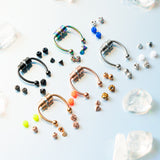 PANTIDE 5Pcs Magnetic Septum Fake Nose Rings Horseshoe Non Piercing Nose Hoop Studs Rings Reusable Stainless Steel Colorful Alloy False Nose Ring Hoop Faux Piercing Nose Ear Lip Jewelry for Women Men
