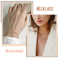 PANTIDE 12 Pcs Constellation Zodiac Layer Horoscope Necklaces Bracelet Earrings Jewelry for Women Initial 14K Gold Rose Gold Silver Plated 12 Constellation Charm Adjustable Accessories Gift with Cards