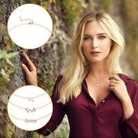 PANTIDE 3Pcs Constellation Zodiac Layer Necklaces for Women Girls, Retro Gold Plated 12 Constellation Pendant Necklace Exquisite Letter Horoscope Old English Zodiac Sign Necklace Jewelry Birthday Gift