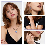 PANTIDE 5Pcs Evil Eyes Protection Jewelry Set, Including Evil Eye Glass Charm Pendant Necklace, Turkish Blue Beads Braid Bracelet, Hoop Earrings, Adjustable Open Ring for Women Men Girls Boys