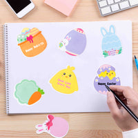 PANTIDE Set of 30 Easter Sticky Notes for Kids Adorable Easter Egg Chick Bunny Cross Lamb Shaped Notepad Self-Adhesive Writing Memo Pads Page Marker for Daily Reminders Work Study School Office Home