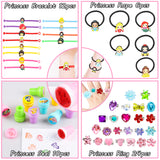 PANTIDE 88Pcs Princess Pretend Play Set- Felt Masks, Hair Elastics, Bracelets, Jewelry Rings, Self-Inking Stampers, Stickers, Princess Themed Party Favors for Girls Birthday Prizes