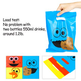 PANTIDE 60Pcs Sesame Goody Candy Treat Bags Sesame Themed Plastic Bags with Stickers, Sesame Party Favor Bags Party Supplies Decorations Elmo Cookie Monster Big Bird for Birthday Party Baby Shower