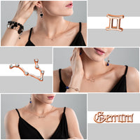 PANTIDE 3Pcs Constellation Zodiac Layer Necklaces for Women Girls, Retro Gold Plated 12 Constellation Pendant Necklace Exquisite Letter Horoscope Old English Zodiac Sign Necklace Jewelry Birthday Gift