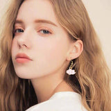 PANTIDE 5 Pairs Kawaii Anime Cloud Dangle Earrings, Personalized Cloud Pendant Earrings with Golden Hypoallergenic 925 Sterling Silver Hooks, Cartoon Jewelry Gifts Accessories for Unisex Anime Fans