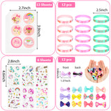 PANTIDE 60 Packs Jojo Party Supplies Favors, Jojo Bow Jojo Stickers Novelty Sunglasses Inflatable Microphones Unicorn Temporary Tattoos Silicone Wristbands, Wonderful Gifts for Kids Girls Birthday