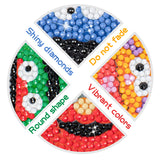 PANTIDE 16Pcs 5D DIY Diamond Painting Stickers Kits for Kids, Sesame Elmo Cookie Monster Theme Diamond Arts Craft Mosaic Stickers, Handmade Paint by Numbers Kits for Children and Adult Beginners