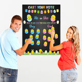 PANTIDE Easter Baby Chick Gender Reveal Party Games for Guests Cast Your Vote He or She Gender Reveal Poster with Team Boy or Team Girl Chick Voting Stickers for Spring Baby Shower Party Supplies