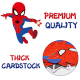 PANTIDE 10 Pieces Spider Hero Cutouts Cardboard Door Sign Banner Porch Sign Superhero Hanging Signs for Outdoor Indoor Bedroom Wall Party Decoration Fun Hero Themed Birthday Party Banner Supplies