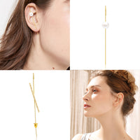 PANTIDE 5Pcs Ear Cuffs Crawler Hook Earrings for Women Girls, Gold Hypoallergenic Piercing Ear Wrap Climbers Earrings, Fashion Classic Sparkling Jewelry Gifts for Birthday Valentine’s Day Anniversary