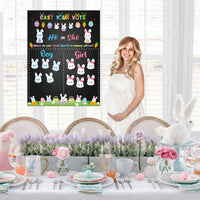 PANTIDE Little Bunny Gender Reveal Party Games for Guests Cast Your Vote He or She Gender Reveal Poster with Team Boy or Team Girl Easter Bunny Voting Stickers for Spring Baby Shower Party Supplies