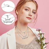 PANTIDE 3Pcs Constellation Zodiac Layer Necklace for Women Retro Gold Plated 12 Constellation Pendant Necklace Exquisite Letter Horoscope Old English Zodiac Sign Necklace Jewelry Birthday Gift(Silver)