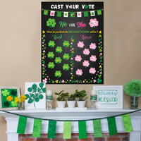PANTIDE St. Patrick's Day Gender Reveal Party Games for Guests Cast Your Vote He or She Gender Reveal Poster with Team Boy or Team Girl Voting Stickers Game for Lad or Lass Baby Shower Party Supplies