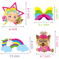 PANTIDE JoJo Party Decorations – 30 Pcs JoJo Centerpiece Sticks Table Toppers, Double Sided Cupcake Toppers Photo Booth Props - JoJo Themed Party Supplies Party Favors for Kids Birthday Baby Shower