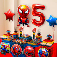 PANTIDE 8Pcs Spiderman Balloons 5th Birthday Kit- Avengers Theme Birthday Party Supplies Decorations Balloons Bundle for Baby Boys, Perfect for Kids’ Superhero Theme Party Favors Party Foil Balloons