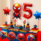 PANTIDE 8Pcs Spiderman Balloons 5th Birthday Kit- Avengers Theme Birthday Party Supplies Decorations Balloons Bundle for Baby Boys, Perfect for Kids’ Superhero Theme Party Favors Party Foil Balloons