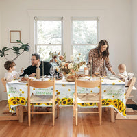 PANTIDE 4Pcs Sunflower Table Cover Plastic Tablecloths Disposable Rectangle Table Cloth Waterproof You Are My Sunshine Themed Picnic Party Favor Supplies Decorations Yellow and White(70.8 x 43.3 Inch)