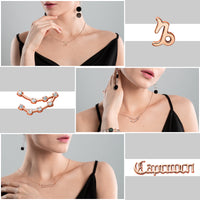 PANTIDE 3Pcs Constellation Zodiac Layer Necklaces for Women Girls, Retro Gold Plated 12 Constellation Pendant Necklace Exquisite Letter Horoscope Old English Zodiac Sign Necklace Jewelry Birthday Gift