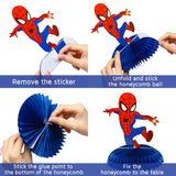 PANTIDE 7Pcs Spiderman Honeycomb Centerpieces Table Topper, Double-Sided Spiderman Table Decor, Avengers Superhero Themed Party Favors Decorations Photo Booth Props for Kids Birthday Party Supplies